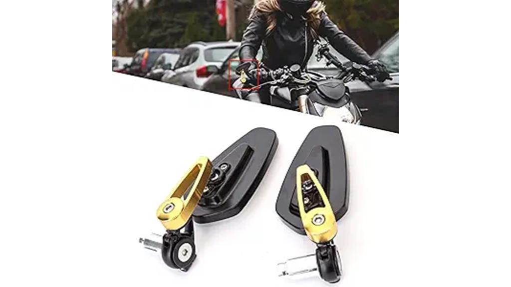 yellow cnc motorcycle mirrors