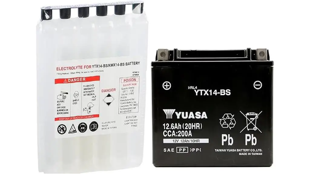 yuasa ytx14 bs battery honda