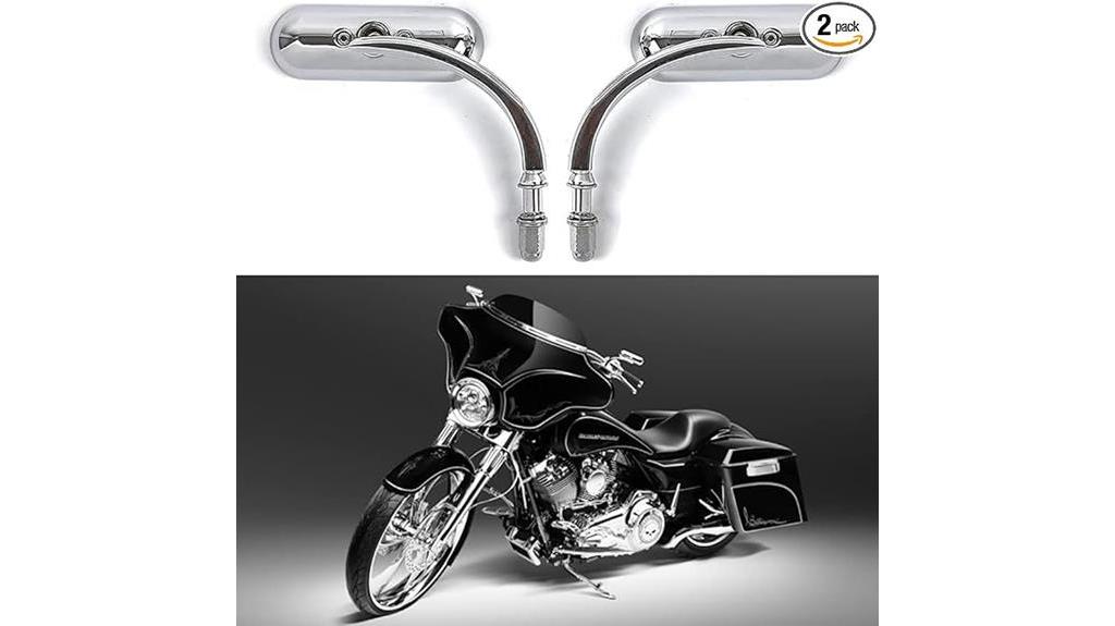 chrome oval motorcycle mirrors