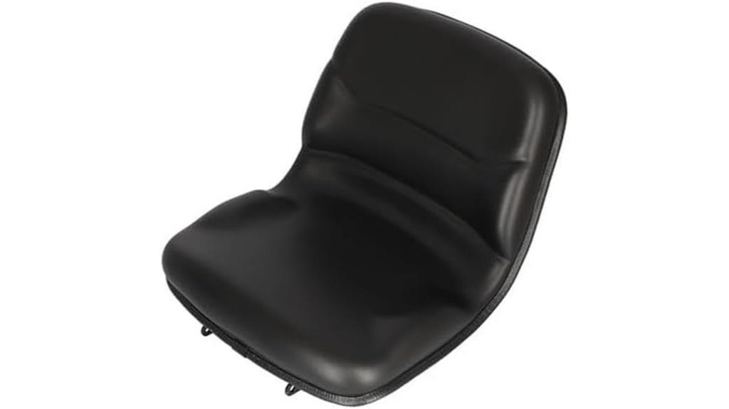 contoured black vinyl seat