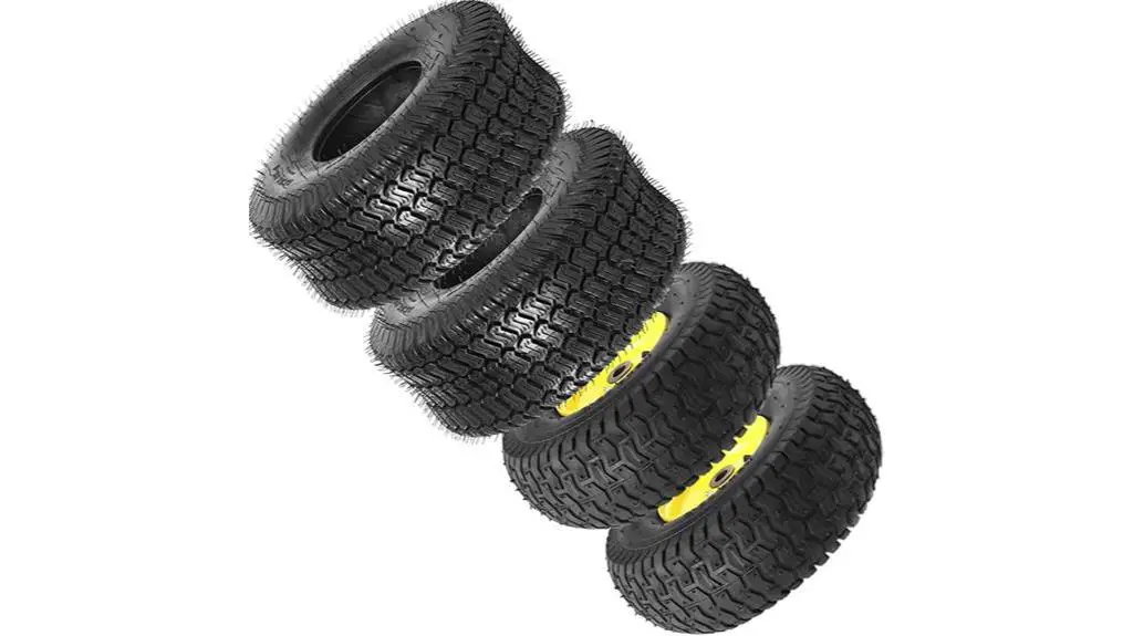 riding mower tire assemblies