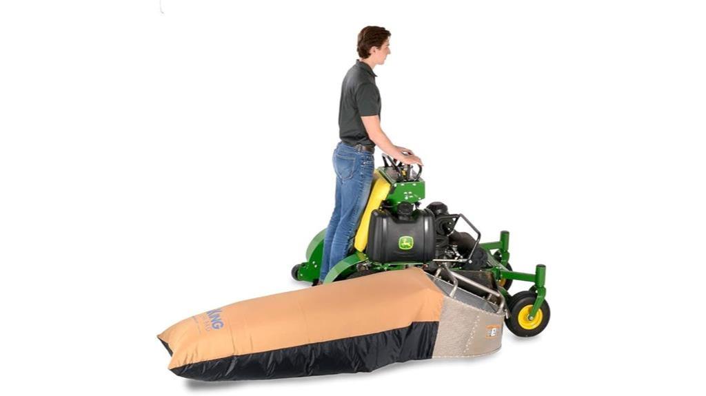 stand on lawnmower leaf bag